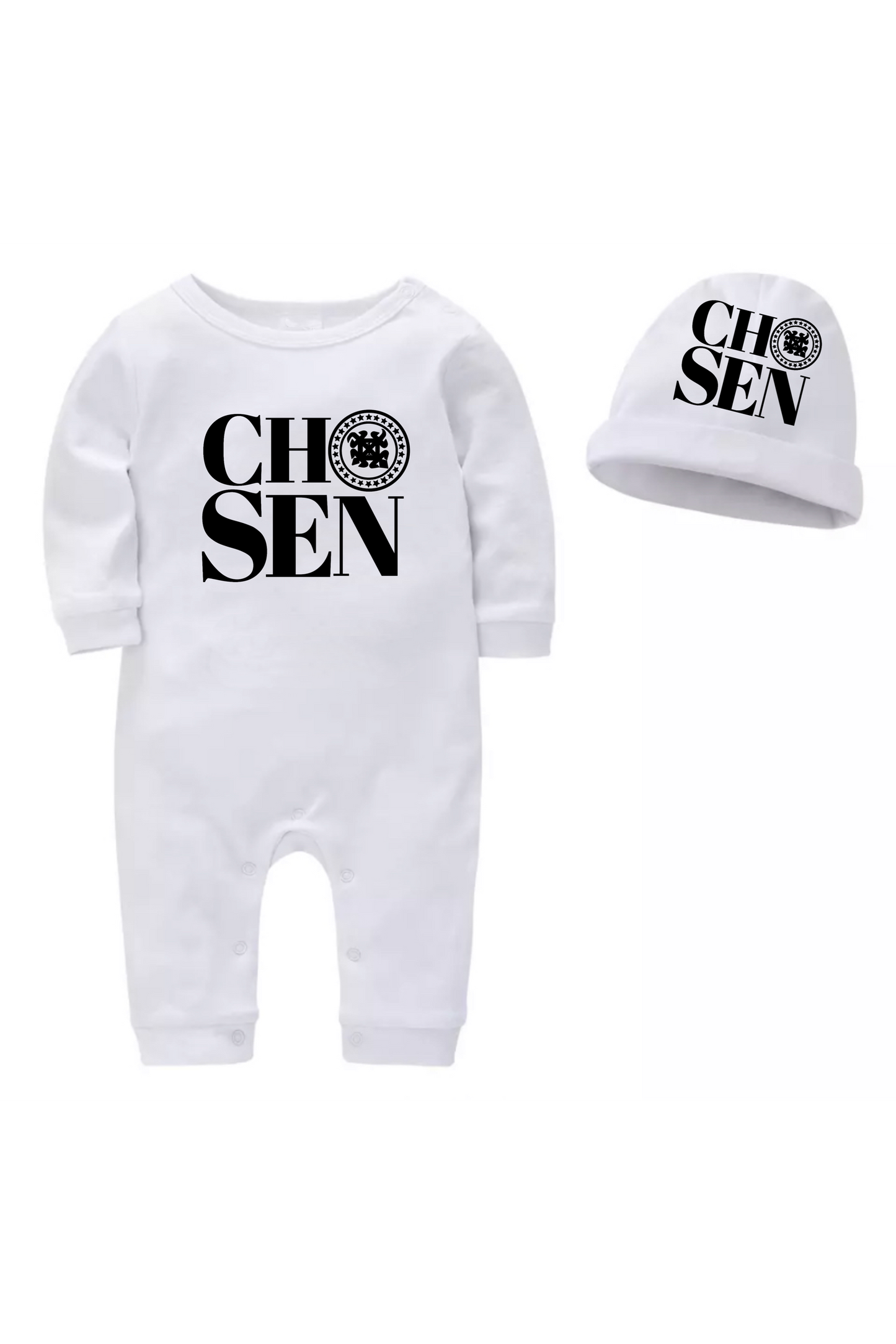 Chosen Baby newborn romper and cap