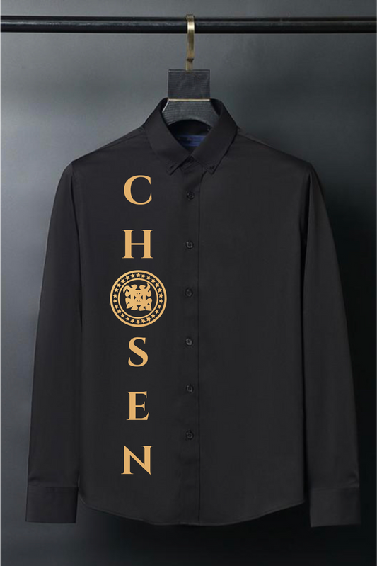 Chosen Gold logo button up