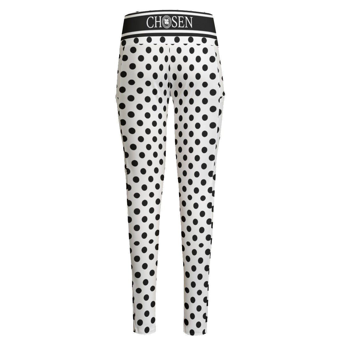 Chosen White Polka Dot Luxury Womens Leggings