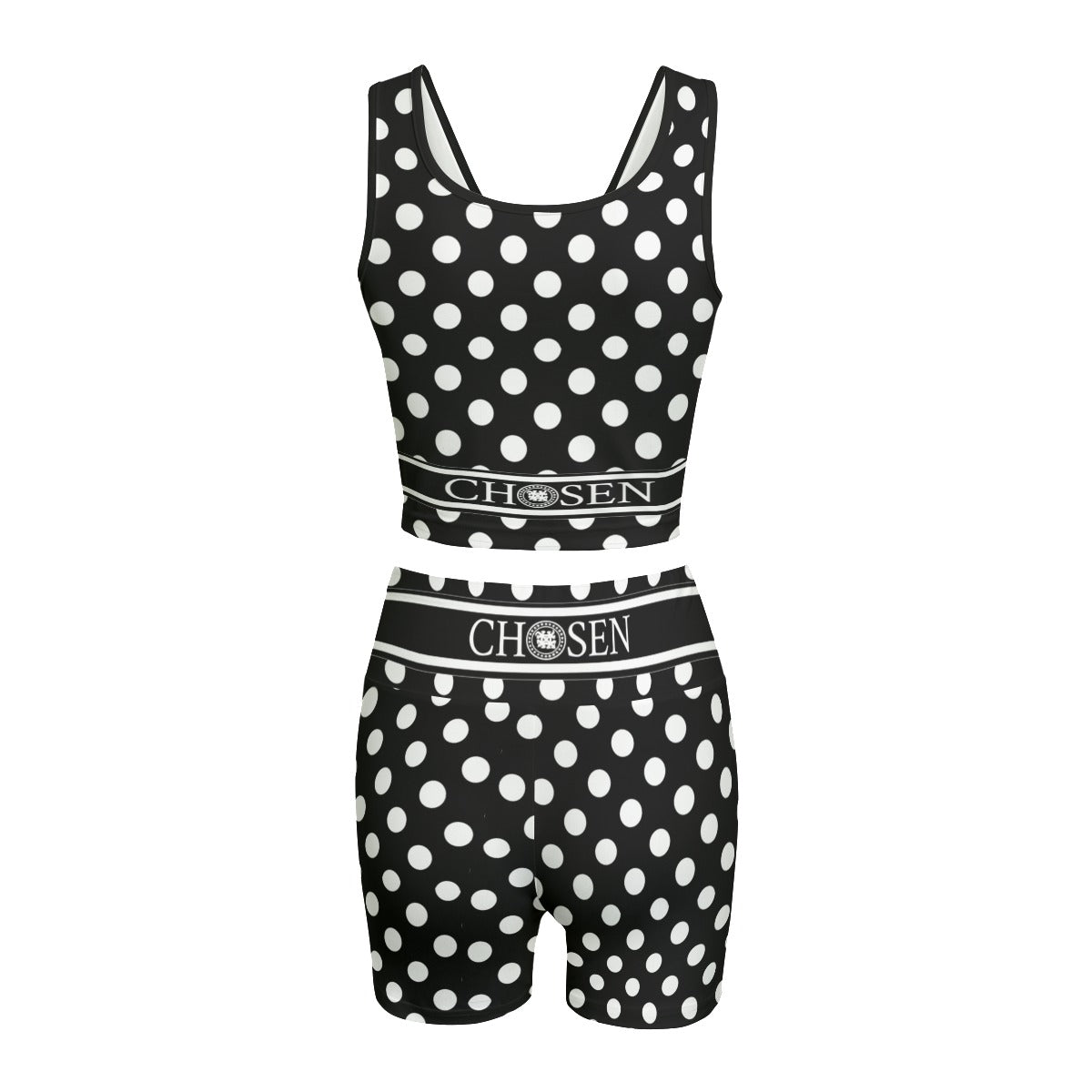 Chosen Black White Polka Dot Yoga Set