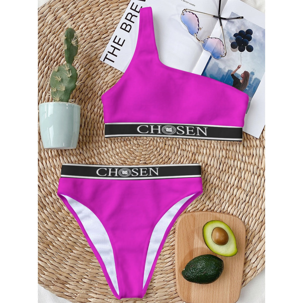 Chosen Hot Pink One Shoulder Bikini