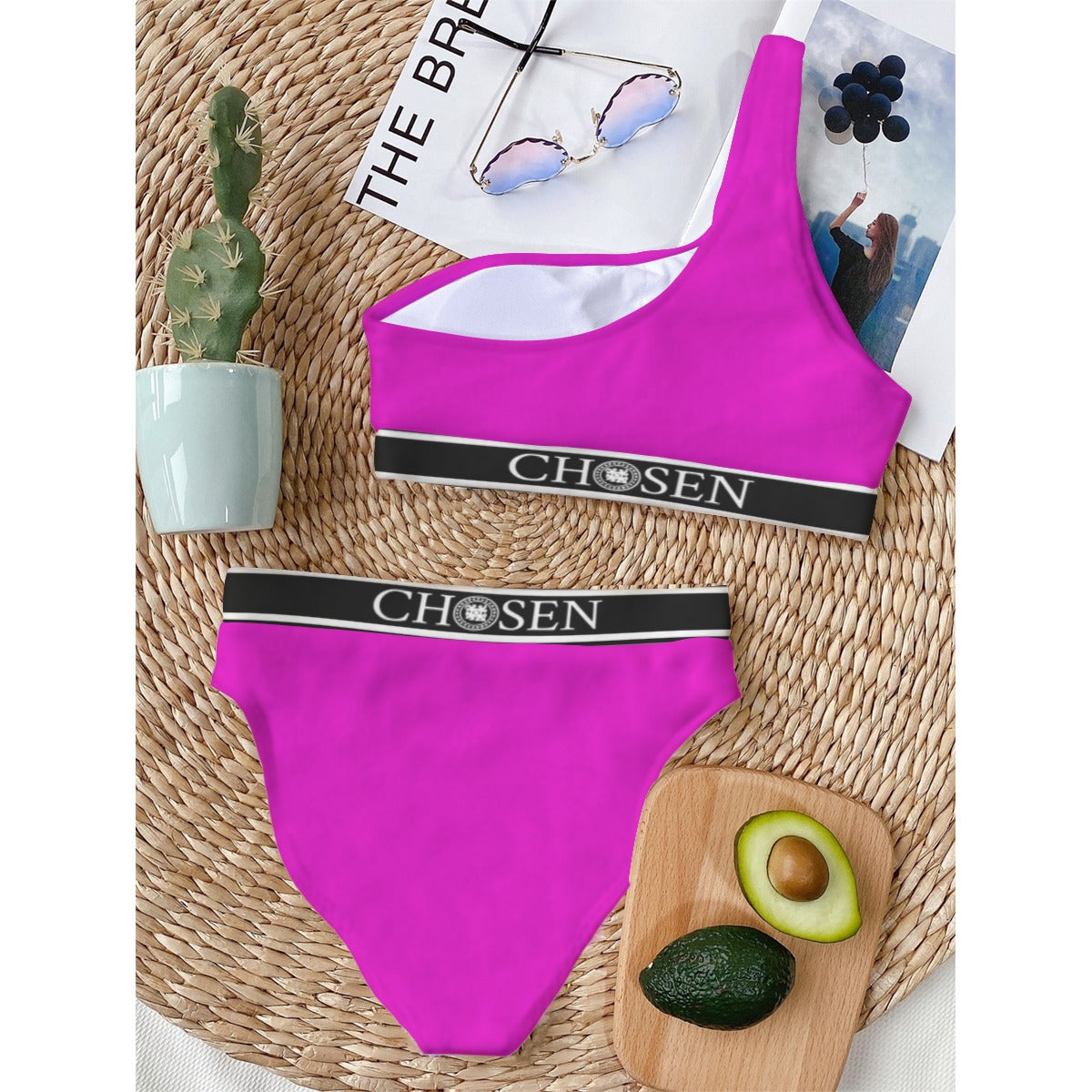 Chosen Hot Pink One Shoulder Bikini