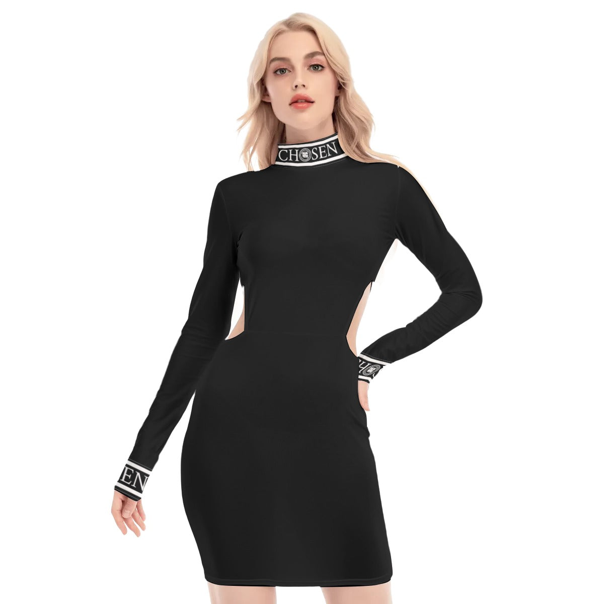 Chosen Icy Black Women's Waist Hollow Dress