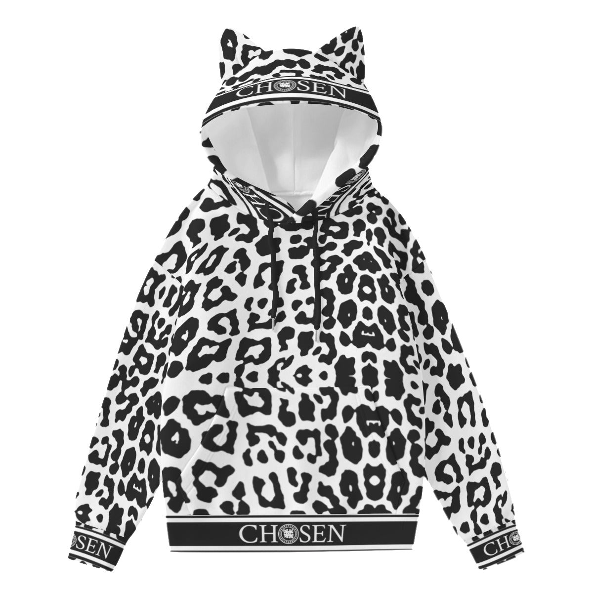 Chosen White Lepard Cat Hoodie