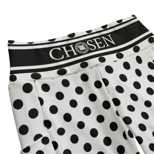 Chosen White Polka Dot Luxury Womens Leggings